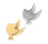 FOMIYES 2PCS Stainless Steel Peace Dove Lapel Pin for Men Modern Animal Brooch for Suits and Coats Lightweight Stylish Badge Accessories for Wedding and Formal Attire