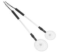 FOMIYES 2pcs Stainless Steel Sand Sifter Shovels with Aluminum Telescopic Handles, Small and Large Scoop Beach Sand Tools for Shell and Rock Collecting in Summer Outdoor Play