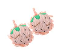 FOMIYES 2pcs Strawberry Shaped Bath Loofah Sponge Gentle Exfoliating Shower Scrubber for Sensitive Skin Lightweight Mesh Pouf for Travel Boosts Foam and Deep Massage Benefits
