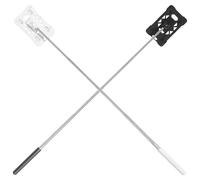 FOMIYES 2pcs Telescoping Card Holder Rod for Parking Tickets and Access Badges, Plastic Badge Protector Stick Extension for Car Parking and Toll Payment, White and Black