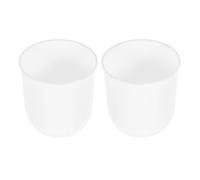 FOMIYES 2pcs Toilet Brush Cups with Plastic Holder Bathroom Toilet Brush Rack for Household and Hotel Use White round Base Container