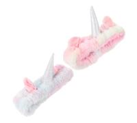 FOMIYES 2pcs Unicorn Makeup Headband for Women Comfortable Non Slip Hairbands with Cool Rainbow Purple Design for Face Washing Spa Makeup Party Accessories