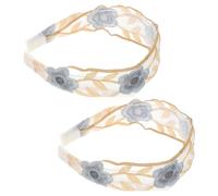 FOMIYES 2pcs Unique Lace Design Headbands for Women Girls Vintage Boho Floral Padded Headband for Holiday Birthday Spa Days
