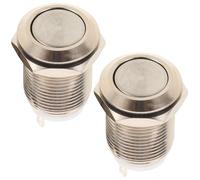 FOMIYES 2pcs Universal Doorbell Button Replacement Kit, 12mm Self-Reset Wired Push Button with Flat Soldered Pins, Easy Install Door Bell Ringer for Home and Office Use