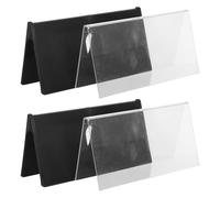 FOMIYES 2pcs V-shape Plastic Name Holder 8x4 Inch Double-sided Meeting Room Name Plate Conference Table Sign Desk Tent Card Holder for Office and School