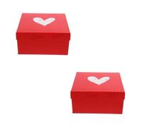 FOMIYES 2pcs Valentines Day Heart Pattern Gift Box Romantic Love Design Packaging Box for Jewelry Bridesmaid Proposals and Eternal Flowers Wedding Party Favor