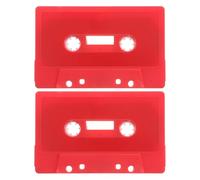 FOMIYES 2pcs Vintage Cassette Tape Storage Box with Blank Red Plastic Cassettes for DIY Design and Fine Craftsmanship, for Party Favors and Decorating Electronic Devices with Stylish Retro