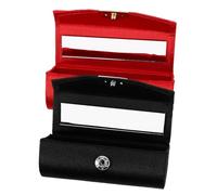 FOMIYES 2Pcs Vintage Silk Lipstick Case with Mirror Elegant Lipstick Organizer for Purse Portable Cosmetic Storage for Travel and Daily Use Red and Makeup Bag