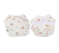 FOMIYES 2pcs Washable Cotton Diapers for Newborn Dolls, Small Size (5-11 Lbs) Reusable Nappies with Pink and Blue Animal Design, Soft Cloth Diaper Accessories for Doll Clothing