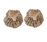 FOMIYES 2pcs Waterproof Shower Caps for Women Double Layer Peva Bathing Caps with Elastic Band Hair Protection for Bath and Makeup Use Leopard Print