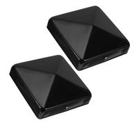 FOMIYES 2pcs Weatherproof Iron Square Post Cap Cover for Outdoor Yard and Gate Decorative Fence Post Topper with Elegant Pyramid Shape the Elements