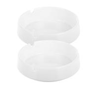 FOMIYES 2Pcs White Round Ashtray Set Unbreakable Melamine Smoke Ash Holder for Indoor Outdoor Use in Home, Office and Coffee Bars