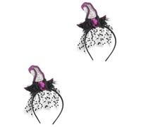 FOMIYES 2pcs Witch Hat Headband for Adults Decorative Carnival Hair Accessory Lightweight Cosplay Band for Halloween Parties Weddings Birthdays More Stylish Purple Design