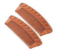 FOMIYES 2pcs Wooden Hair Combs Natural Static Scalp Massage Combs Small Portable Smooth Surface Lightweight for Women Travel Gift