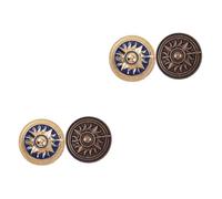 FOMIYES 2sets Chic Retro Brooch Vintage Round Circle Badge Personality Pins for Costume Decor Unique Design Friends Valentine Day and Birthdays 2pcs*2