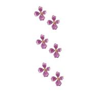 FOMIYES 3 Pairs Pastel Flower Earrings for Women Elegant Faux Pearl Floral Jewelry with Purple Gold Plated Statement Wedding and Party Accessories Romantic Ladies