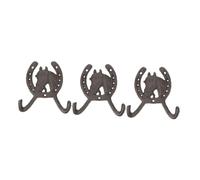 FOMIYES 3 Pcs Iron Horse Head Wall Hooks for Hanging Keys Clothes Accessories Home Use
