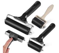 FOMIYES 3 Pcs Rubber Brayer Roller Set for Printmaking and Block Printing, Ink and Paint Application Tools 3.5cm, 6cm, 10cm Rollers for Craft Painting and Stamping