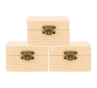 FOMIYES 3 Pcs Square Unfinished Wooden Storage Boxes with Lid, Large Capacity DIY Self Painting Craft Cases and Adults, Suitable for Graffiti and Shop Use