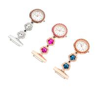 FOMIYES 3 Pcs Zinc Alloy Pocket Watch with Crystal Brooch for Nurses Elderly Scale Timekeeping Random Color Fashion Fob Watches Random Color