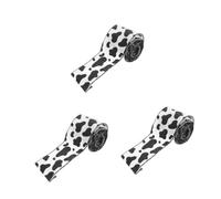 FOMIYES 3 Rolls Cow Spot Wired Edge Ribbon Yards for Present Wrapping Farm Animal Crafting Durable Fabric Ribbon for DIY Wreaths Bows and Party Decorations