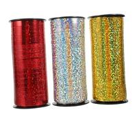 FOMIYES 3 Rolls Metallic Curling Balloon Ribbon Yards Each in Gold Silver Red Shiny Holographic Package Ribbon for Wrapping Crafting Party Decorations Wedding Christmas Use