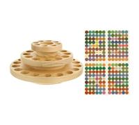 FOMIYES 3-Tier Wood Essential Oil Display Shelf with 39 Compartments, Rotating Aromatherapy Organizer Rack, Mini Bottle Storage Stand for Home Fragrance Collection