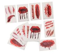 FOMIYES 30 Sheets Halloween Fake Scar Tattoo Stickers Realistic Wound Decals for Face Makeup Disposable Temporary Blood Scab Stickers for Costume Parties and Spooky Celebrations