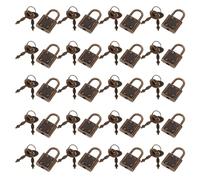 FOMIYES 30pcs Mini Vintage Copper-Plated Padlocks with Keys, Small Antique Style Locks for Suitcases, Jewelry Boxes, Diaries, and Travel Bags, Secure Decorative Padlocks for Wooden Storage