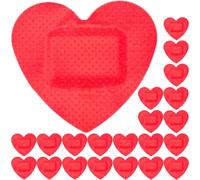 FOMIYES 30pcs Red Heart Shape Self-Adhesive Small Wound Bandages Patches for Wound Care Adhesive Plasters Suitable for Outdoor Use