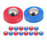 FOMIYES 30pcs Sliding Tabletop Shuffleboard Pucks Mini Red and Blue Curling Game Rollers Replacement Shuffleboard Balls for Family Indoor Table Games
