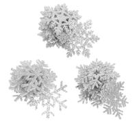 FOMIYES 30Pcs Snowflake Iron on Patches Embroidered Applique Patches DIY Sewing Winter Theme Fabric Badges Silver Color for Clothing Jackets Hats Christmas Holiday Decoration