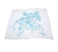 FOMIYES 3D Organza Floral Applique Patch, Sky Blue Embroidered Sew-on Flower Decoration for Clothes, Jackets, Bags - Three-Dimensional Sewing Fabric Embellishment for DIY Crafts