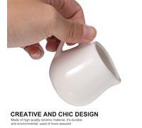 FOMIYES 3pcs 100ml Mini Ceramic Sauce Jug with Handle Set, White Porcelain Milk Pitcher Creamer Cups for Kitchen Dining and Sauce Storage