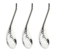 FOMIYES 3pcs 304 Stainless Steel Caviar Spoons Strainers Egg Strainer Kitchen Colander Spherification Spoons Set for Home Cooking and Dining