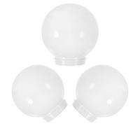 FOMIYES 3pcs Acrylic Milk White Ball Lampshades 150mm Diameter Round Globe Lamp Shade Covers for Wall and Chandelier Lighting Fixtures Compatible with 8cm Base Inner Diameter