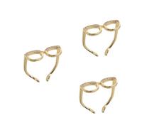 FOMIYES 3pcs Adjustable Eyeglasses Ring for Women Creative Open Index Finger Jewelry Lightweight Couple Statement Accessory Comfortable Fit Unique Mini Glasses Design