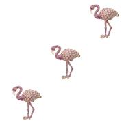 FOMIYES 3pcs Alloy Crystal Flamingo Brooch Pin for Women Pink Rhinestone Breastpin Accessory for Clothes Hats Bags Multi Use Decorative Clip for Weddings Parties Proms