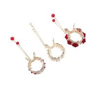 FOMIYES 3pcs Alloy Metal Flower Claw Clips with Pearl Tassel Nonslip Ponytail Holder Buckle for Women and Lightweight Decorative Hair Accessories for Secure Comfortable Hairstyling