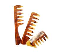 FOMIYES 3PCS Amber Hair Combs Professional Male Styling Fork Combs for Even Hair Spray Application and Scalp Massage Portable Hairdressing Supplies