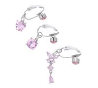 FOMIYES 3pcs Belly Rings Button: Butterfly Navel Jewelry Heart Diy Piercing Hoop Curved Barbell Stud For Women Men Eyebrow Lip Decor