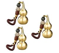 FOMIYES 3pcs Brass Gourd Keychain Pendant Unique Chinese Style Car Hanging Ornament Durable Gourd Decor Creative Feng Shui Charm for Family and Friends