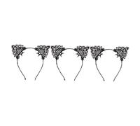 FOMIYES 3pcs Cat Ears Headband Hair Decor for Women Cat Ear Design Hair Band Headdress Hello Halloween Animal Lace Girl Party Fabric Black