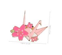 FOMIYES 3pcs Cherry Blossom Paper Crane Brooch Cute Origami Crane Pins for Women Metal Enamel Brooches for Cardigans Shawls Clothing Accessories Versatile Fashion Badges for Parties and