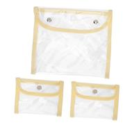 FOMIYES 3pcs Clear PVC Cosmetic Bags Travel Storage Pouches Transparent Makeup Organizer with Card and Coin Compartments for Office School Outdoor Use