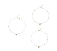 FOMIYES 3pcs Colorful Beaded Rice Necklace with Elegant Butterfly Pendant Durable Choker Jewelry for Women Romantic Fashion Accessory for Parties and Everyday Wear