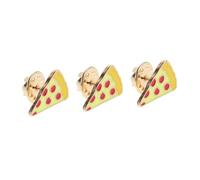 FOMIYES 3pcs Cute Cartoon Pizza Brooch Pin with Enamel Coating Lapel Pin for Shawl Collars Versatile Accessory for Clothes and Bags Portable Giftable Fashion Badge for Daily Wear