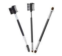 FOMIYES 3pcs Dual-head Eyebrow Comb and Eyelash Brush Multifunctional Cosmetic Tool for Natural Tidy Brows and Lashes Black Makeup Grooming Accessories