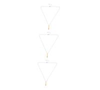 FOMIYES 3pcs Durable Stainless Steel Couple Pendant Necklace with Sparkling Rhinestones Shiny Long Bar Design for Women Romantic Matching Jewelry Valentine's Day and Mother's Day