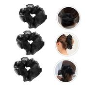 FOMIYES 3Pcs Elastic Hair Ties Black Chic Ponytail Holders for Women Lovely Soft Hair Rope Accessories for Daily Use Party Sports Travel Gift